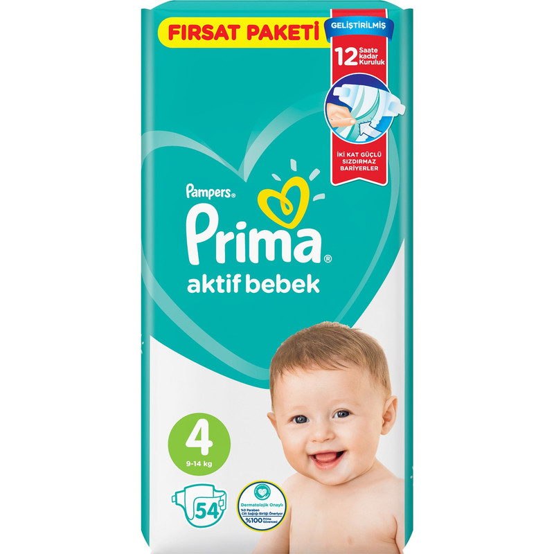 پوشک بچه پریما مدل avantage pack سایز 4 بسته 54 عددی