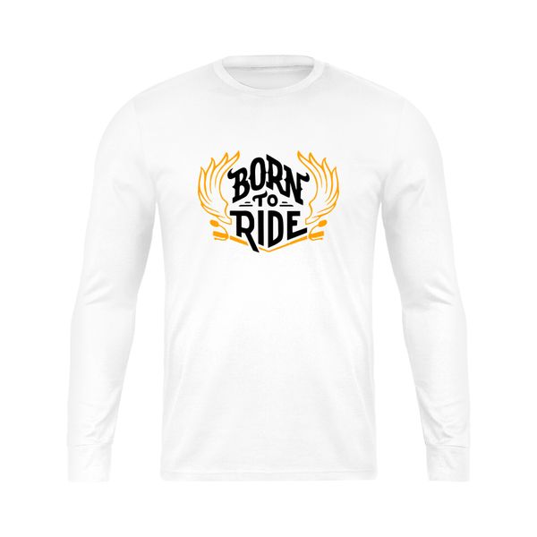 تی شرت آستین بلند مردانه رانژ مدل موتورسواری طرح Born To Ride 003