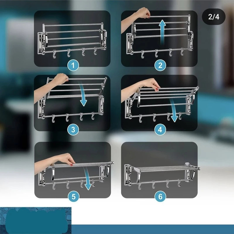 رخت آویز حوله حمام موج مدل نسترن پلاس