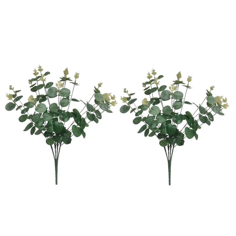 گل مصنوعی مدل بوته برگ اکالیپتوس مجموعه 2 عددی