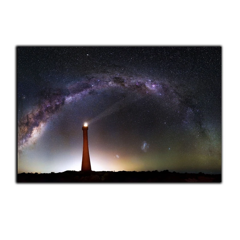 تابلو شاسی بکلیت طرح فانوس دریایی و آسمان و کهکشان مدل SH-S2973