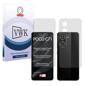 VWK Tough model matte screen protector suitable for Xiaomi Poco C71 mobile phone along with the back protector