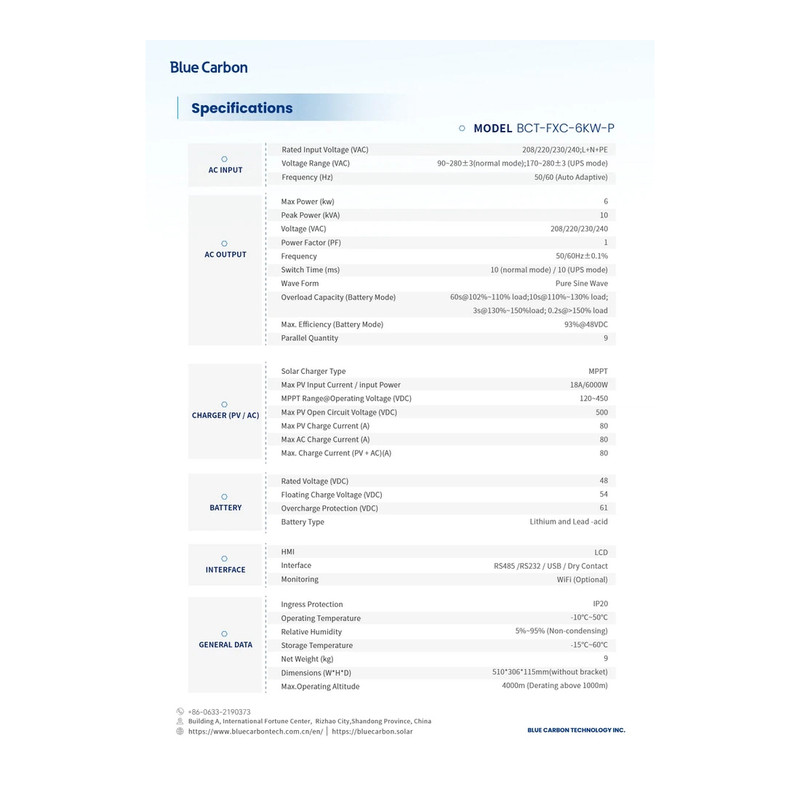 اینورتر خورشیدی مدل سانورتر ظرفیت 6000 وات