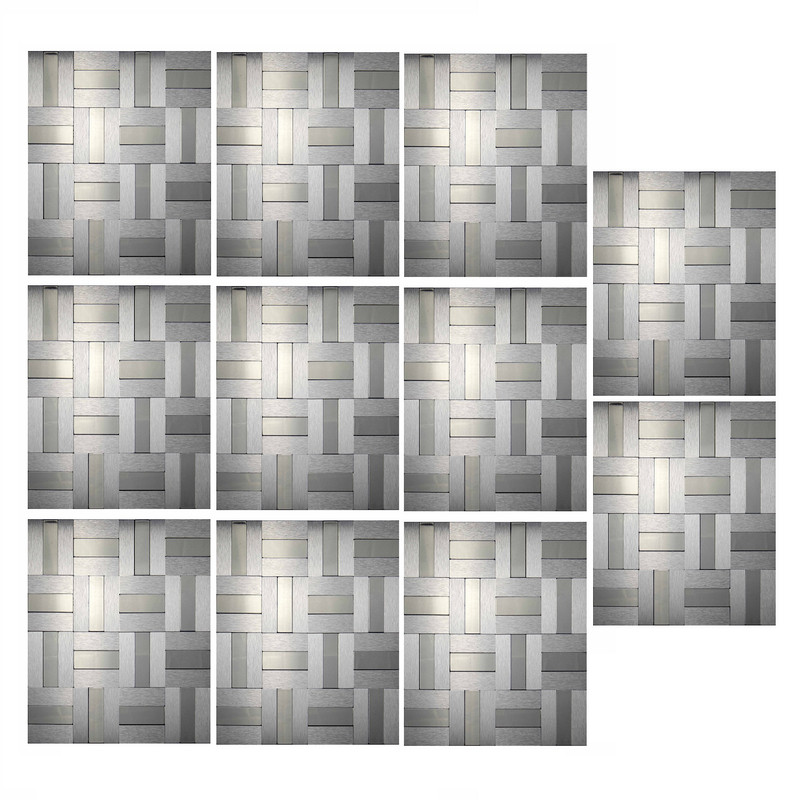 دیوارپوش مدل تایل بین کابینتی پشت چسبدار کد 20065 بسته 11 عددی