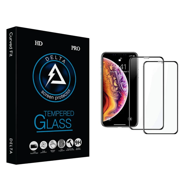 محافظ صفحه نمایش دلتا مدل Fit مناسب برای گوشی موبایل اپل iPhone X/XS بسته 2 عددی