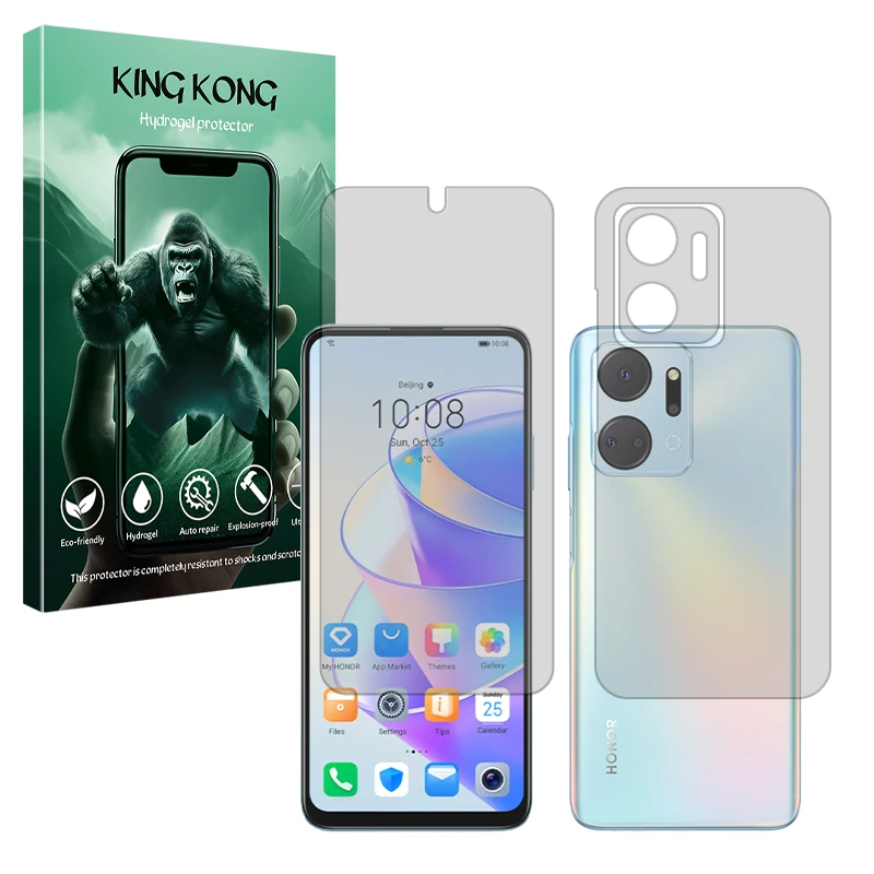 محافظ صفحه نمایش شفاف کینگ کونگ مدل Tough مناسب برای گوشی موبایل آنر X7a به همراه محافظ پشت گوشی