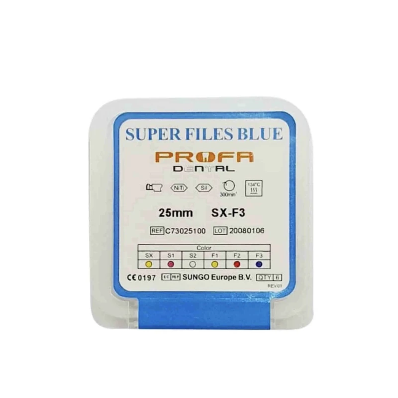 فایل روتاری دندانپزشکی پروفا مدل SX-F3 25MM بسته 6 عددی