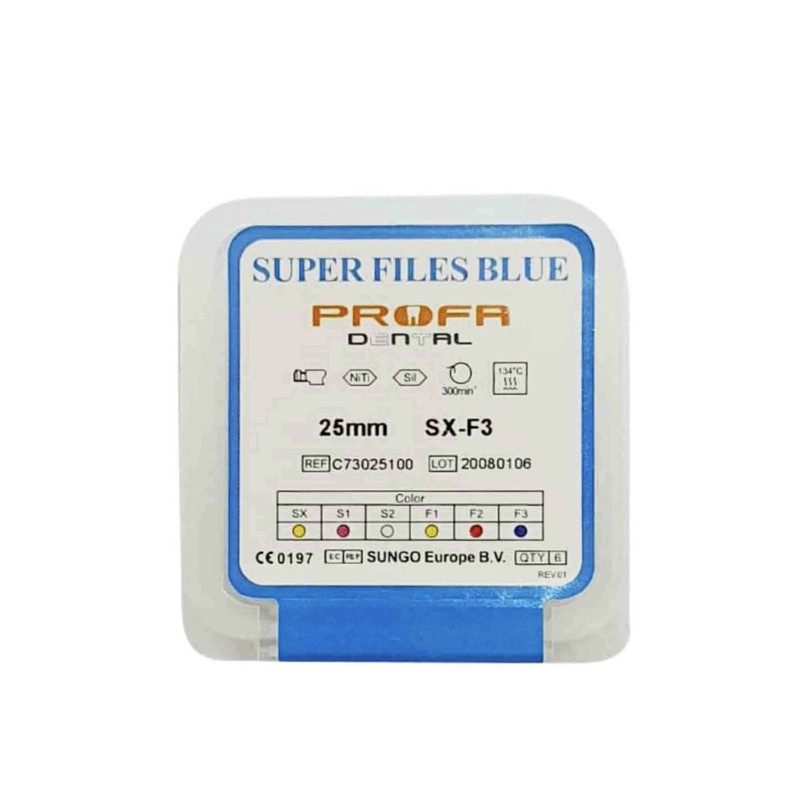 فایل روتاری دندانپزشکی پروفا مدل SX-F3 25MM بسته 6 عددی