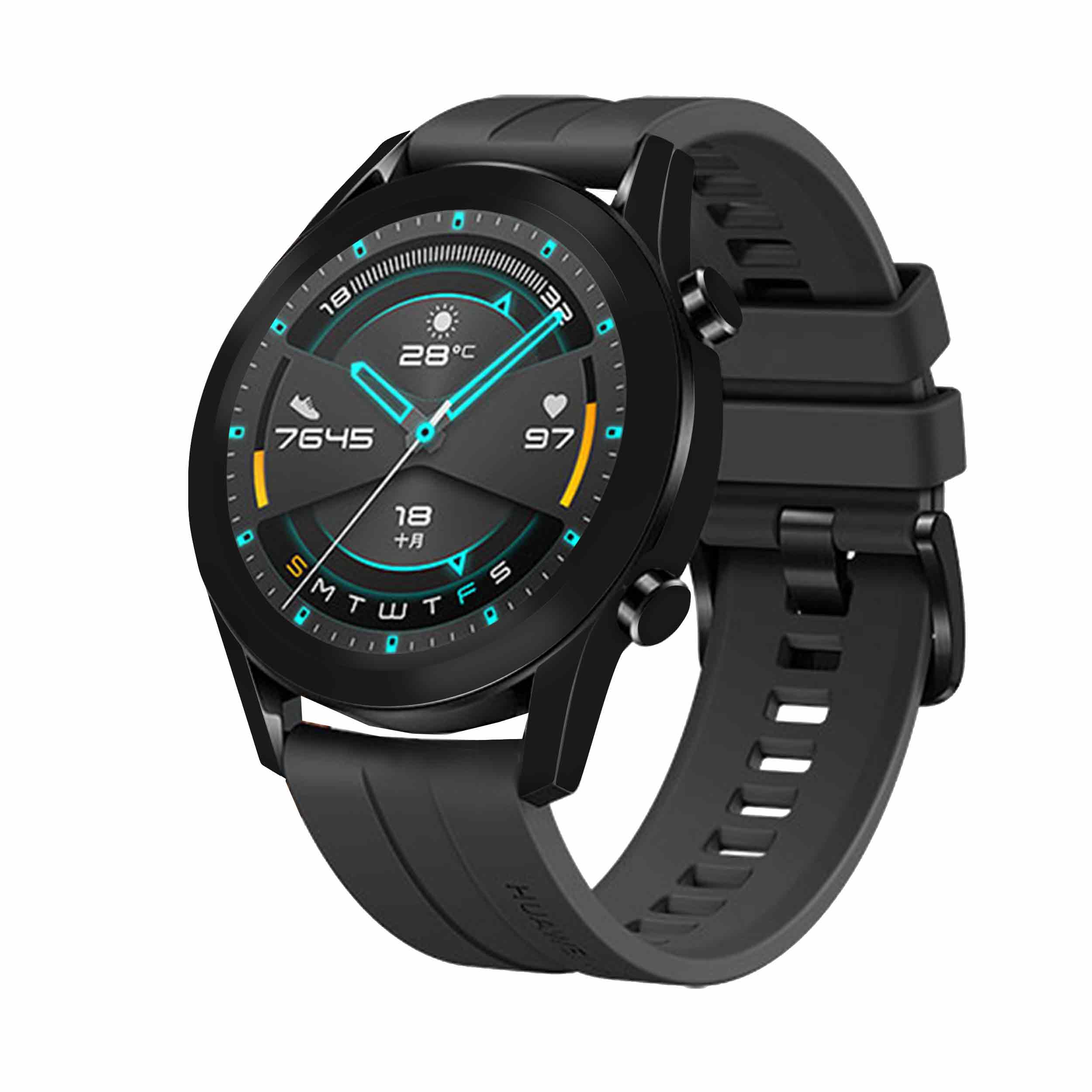 برچسب ماهوت طرح Matte-Black مناسب برای ساعت هوشمند هوآوی Watch GT2