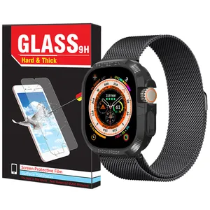 بند هارد اند تیک مدل Milanese Armor Jelly مناسب برای اپل واچ Ultra 49 میلیمتری به همراه کاور