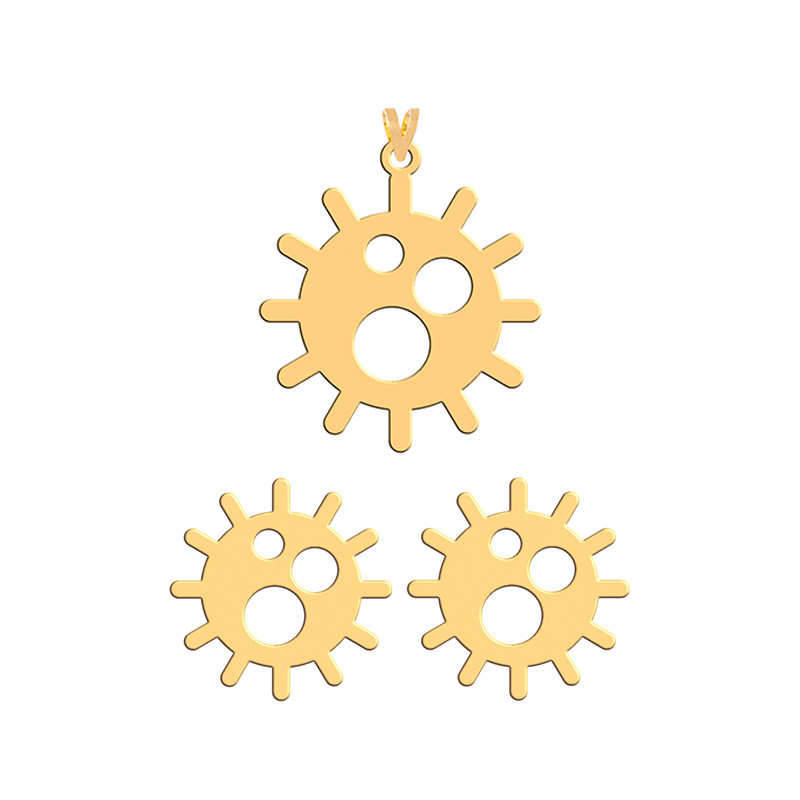 نیم ست طلا 18 عیار زنانه فرشته مدل اسلیمی WHSL-00096