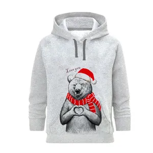 هودی زنانه مدل کریسمس کد J230 رنگ طوسی