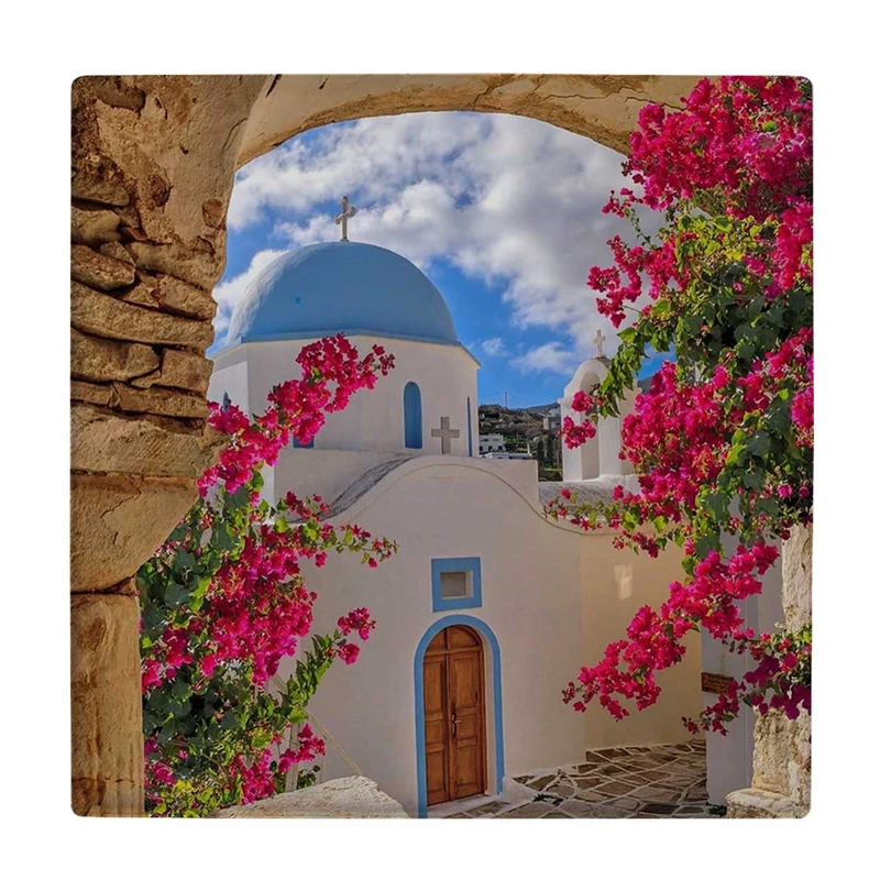  زیر لیوانی طرح روستای مدیترانه ای کد    3540239_1401