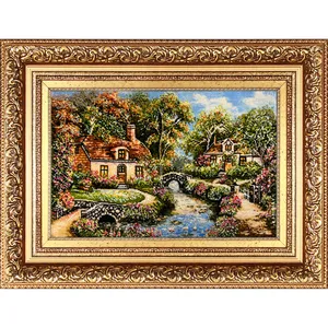 تابلو فرش دستباف فرش میرنظامی مدل منظره کلبه کد 890