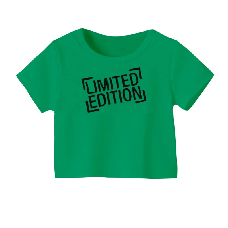 کراپ‌ تی‌شرت آستین کوتاه زنانه مدل نسخه محدود