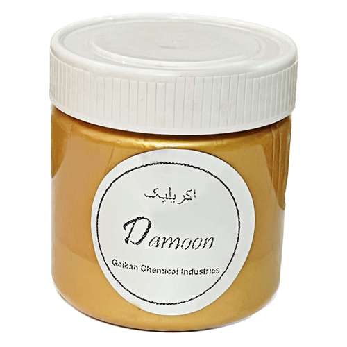رنگ اکریلیک طلایی متالیک دامون کد D110 حجم 350 میلی لیتر