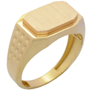 انگشتر طلا 18 عیار مردانه طلای مستجابی مدل مستطیل کد T250 سایز 62