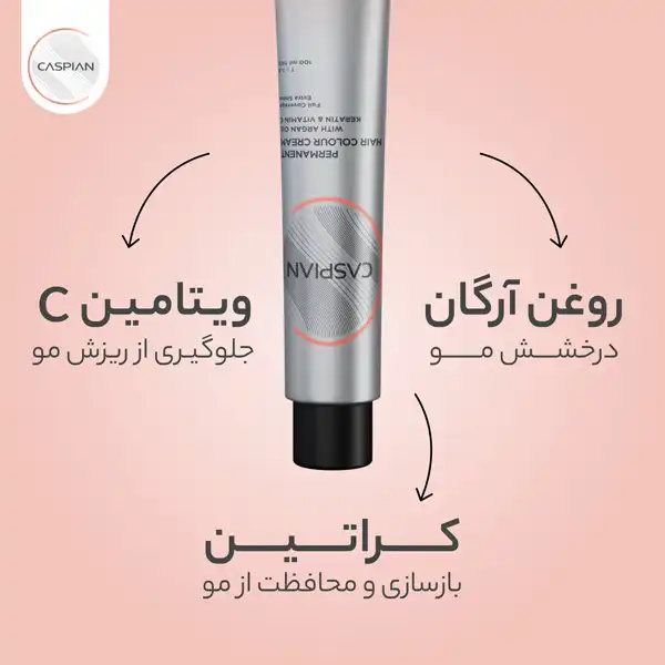 رنگ مو کاسپین مدل CA شماره 8.1 حجم 100 میلی لیتر رنگ دودی روشن