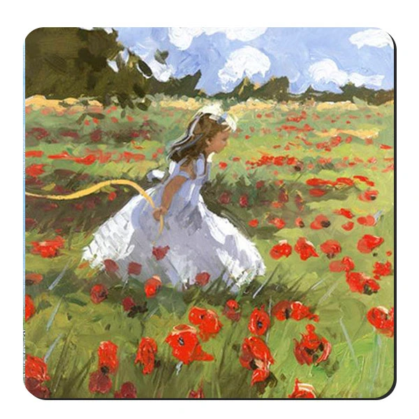  زیر لیوانی طرح دختر در دشت شقایق کد nzl715