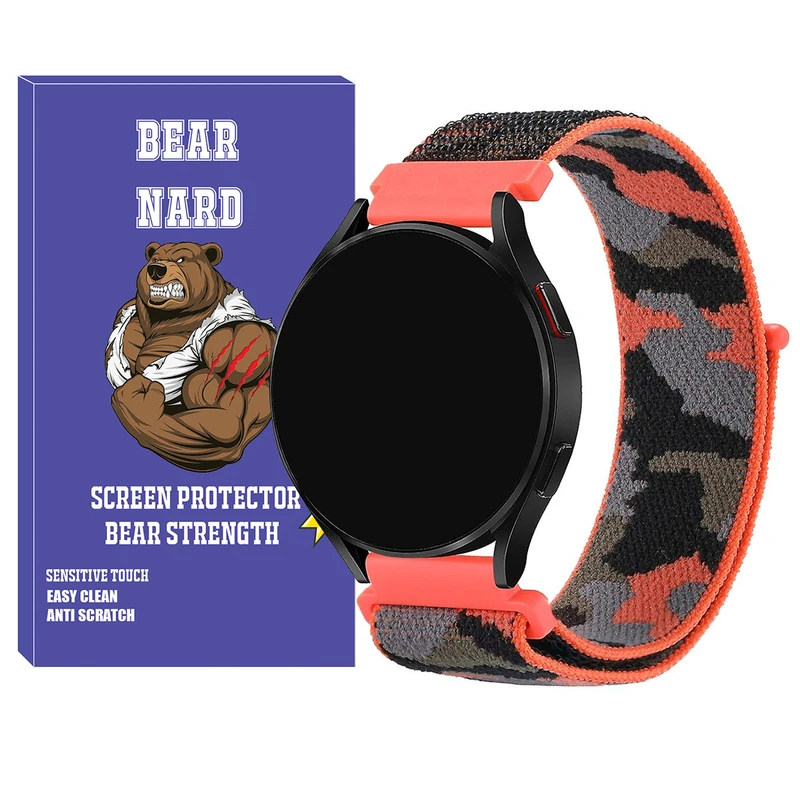 بند برنارد مدل Nylon-Army-BR مناسب برای ساعت هوشمند سامسونگ Galaxy watch 4 / watch 5 / watch 6