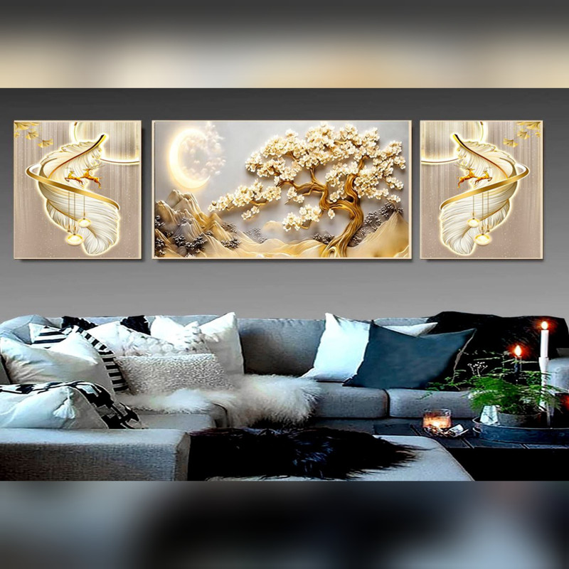 تابلو مدل شکوفه های زیبا کد 09763 فریم طلایی مجموعه 3 عددی تابلو مدل شکوفه های زیبا کد 09763 فریم طلایی مجموعه 3 عددی