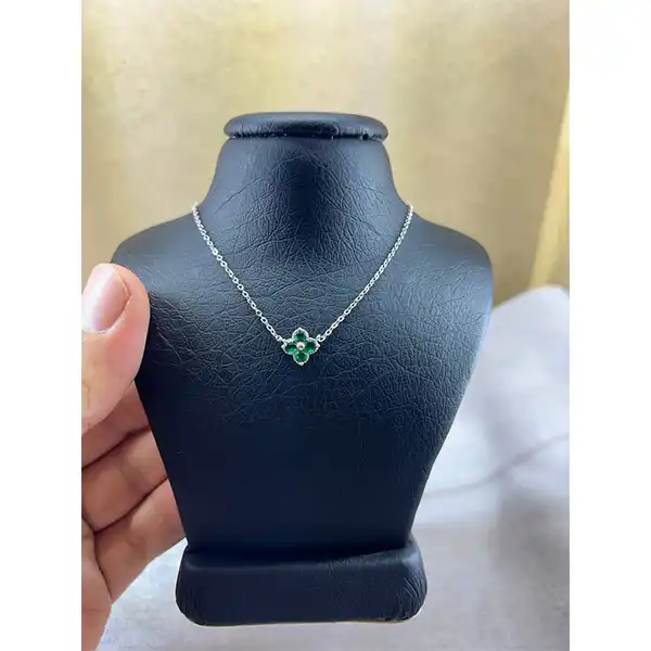 گردنبند نقره زنانه مدل اسپرت مجلسی تمام سنگ کد 54542102