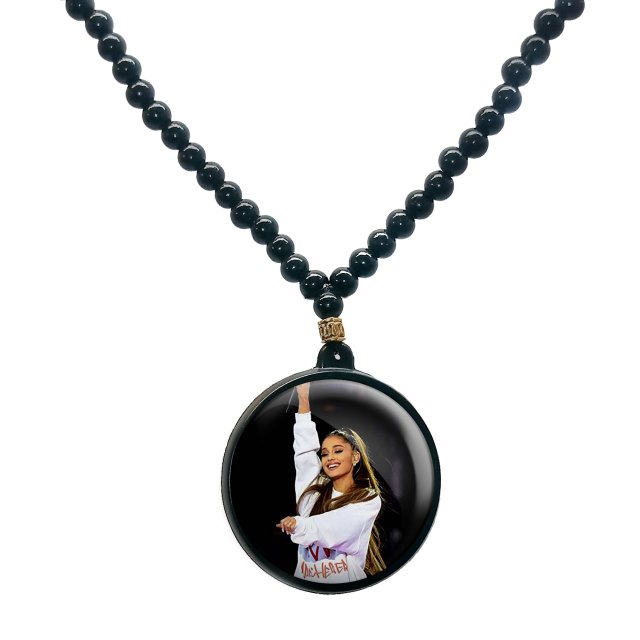 گردنبند پرمانه طرح آریانا گرانده کد pmd.2122 مدل دو طرفه