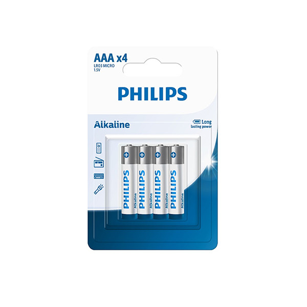 باتری نیم قلمی فیلیپس مدل LR03A4B/40 بسته چهار عددی