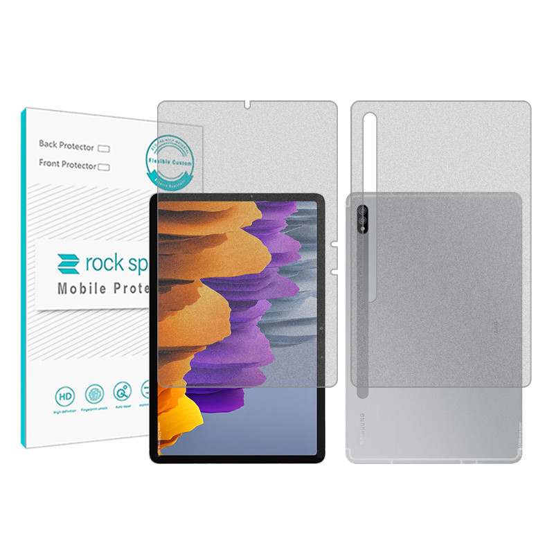 محافظ صفحه نمایش مات راک اسپیس مدل HyMTT مناسب برای تبلت سامسونگ Galaxy Tab S7 Plus به همراه محافظ پشت تبلت