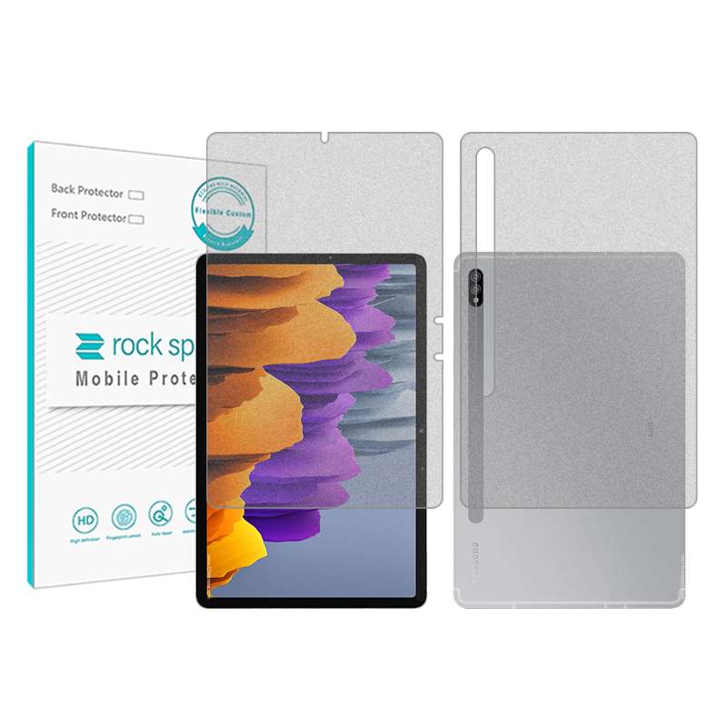 محافظ صفحه نمایش مات راک اسپیس مدل HyMTT مناسب برای تبلت سامسونگ Galaxy Tab S7 Plus به همراه محافظ پشت تبلت محافظ صفحه نمایش مات راک اسپیس مدل HyMTT مناسب برای تبلت سامسونگ Galaxy Tab S7 Plus به همراه محافظ پشت تبلت