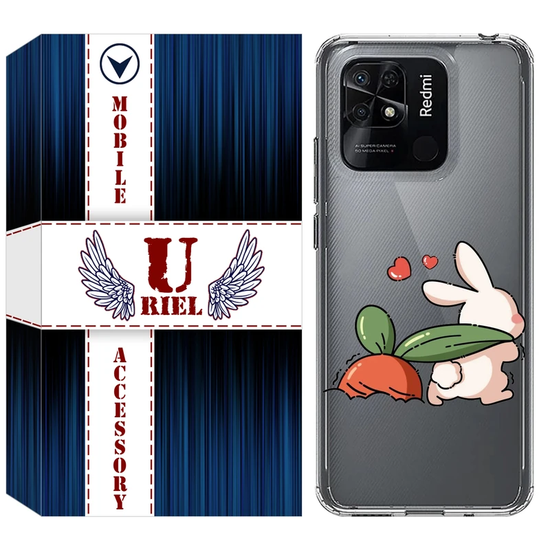 کاور یوریل مدل Clear کد 71 طرح خرگوش مناسب برای گوشی موبایل شیائومی Redmi 10C / 10 Power / Poco C40