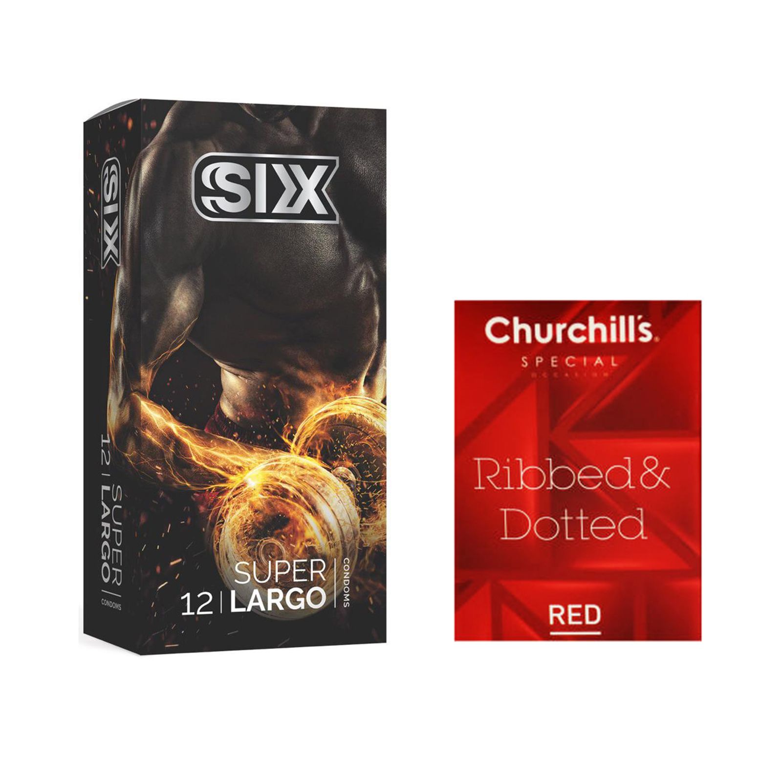 کاندوم سیکس مدل Super Largo بسته 12 عددی به همراه کاندوم چرچیلز مدل Hot Gel بسته 3 عددی -  - 2