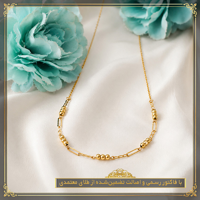 نیم ست طلا 18 عیار زنانه طلای معتمدی مدل توپی کلاسیک