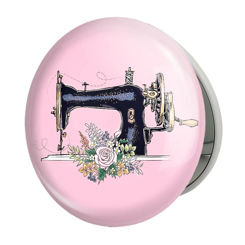 آینه جیبی خندالو طرح چرخ خیاطی مدل تاشو کد 28010 