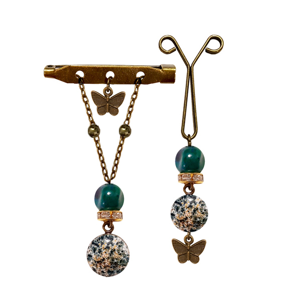 ست سنجاق سینه و گیره روسری مدل سنجاقک کد PM SE349