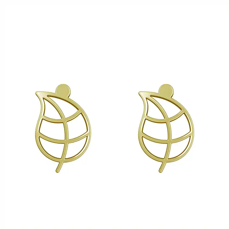 گوشواره طلا 18 عیار زنانه مدوپد مدل برگ کد GA1-15915