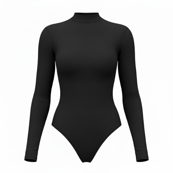 بادی آستین بلند زنانه مدل یقه سه سانت نخی 1498