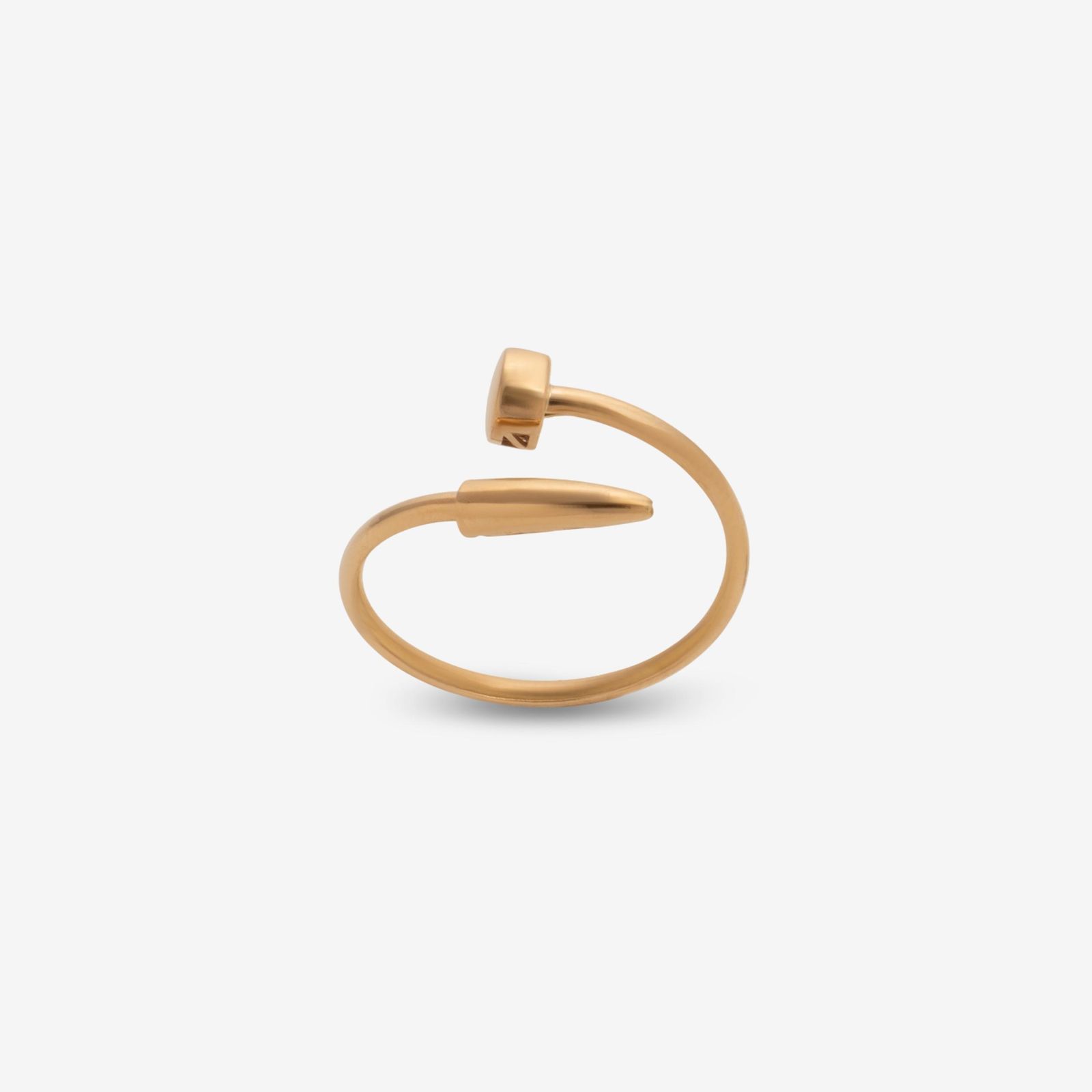 انگشتر طلا 18 عیار زنانه با طرح کارتیه میخ حافا گلد مدل r021 سایز 56 -  - 1