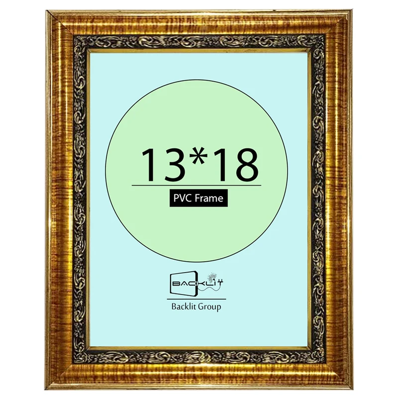 قاب عکس بکلیت مدل گلدار طلایی رومیزی سایز 18×13 سانتیمتر