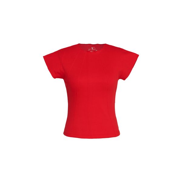 تی شرت آستین کوتاه زنانه بنیس مدل شارلی رنگ قرمز