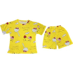 ست تی شرت و شلوارک زنانه مدل کیتی رنگ زرد