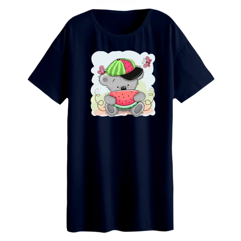 تی شرت لانگ زنانه مدل کوالا و هندوانه یلدایی