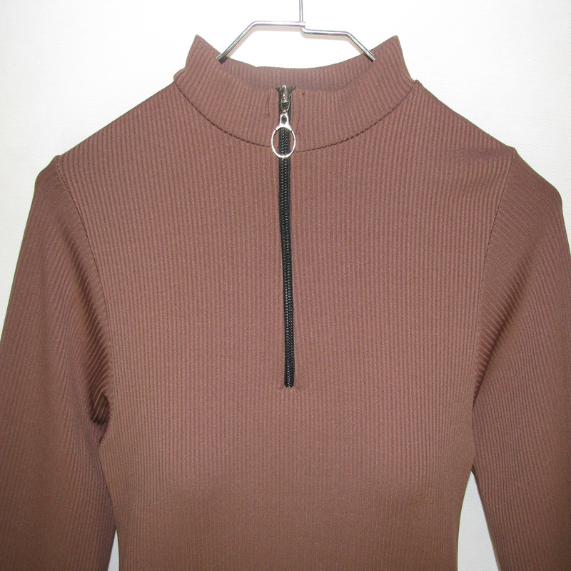 بادی آستین بلند زنانه مدل کبریتی 216 رنگ قهوه ای