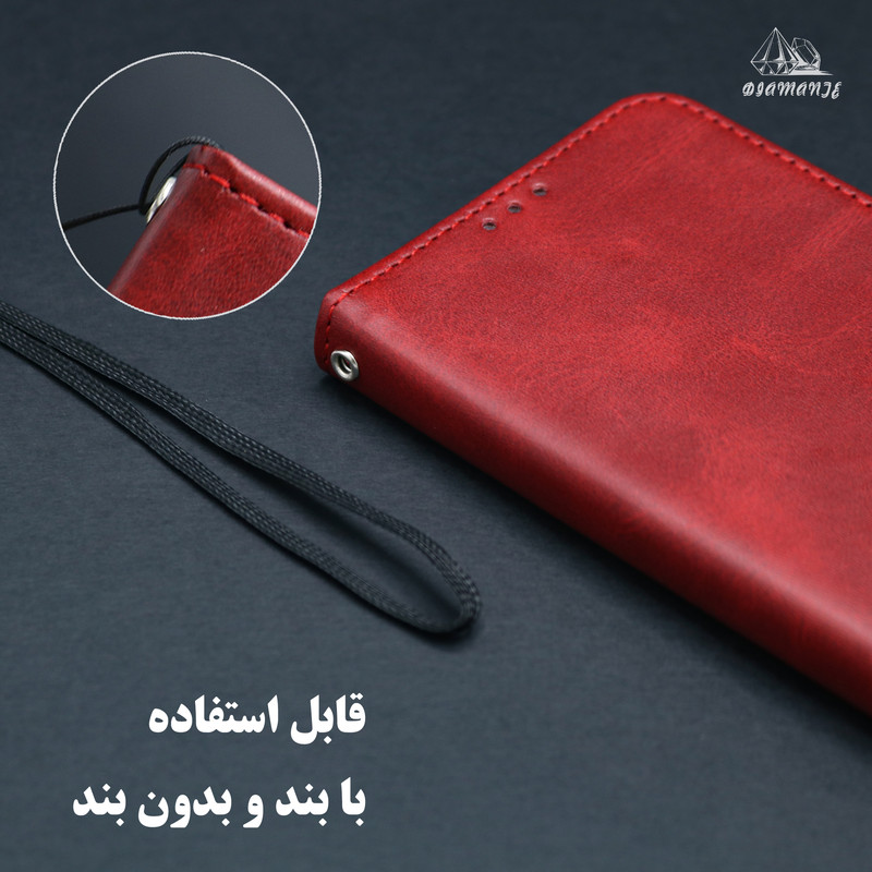 کیف کلاسوری دیامانته مدل Band Ros مناسب برای گوشی موبایل سامسونگ Galaxy A56  به همراه بندآویز