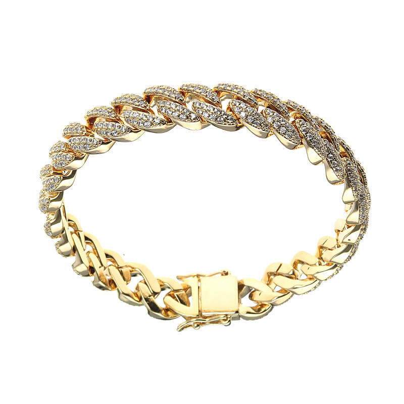 دستبند زنانه مدل زنجیری تمام نگین جواهری خاص کد 789630