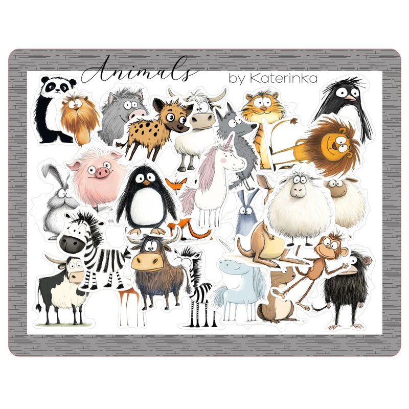 برچسب کاترینکا طرح برش خورده بولت ژورنال و اسکرپ بوک مدل Animals