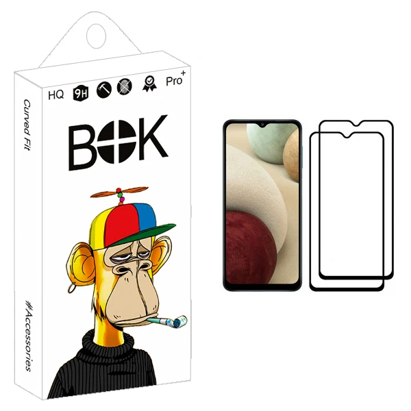 محافظ صفحه نمایش بوک مدل +HD مناسب برای گوشی موبایل سامسونگ Galaxy A12 بسته دو عددی