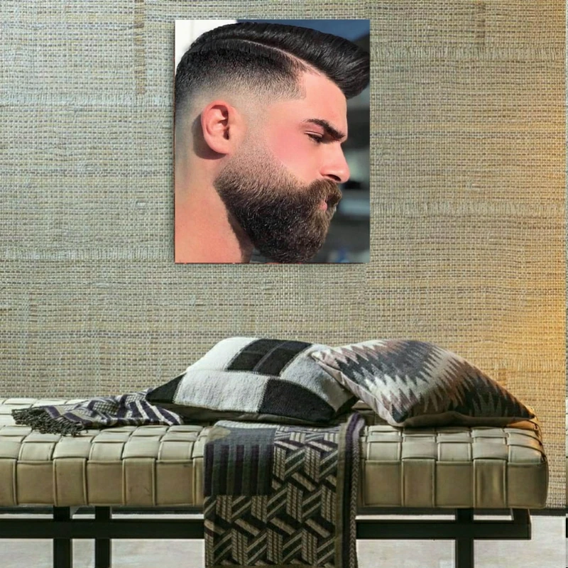 تابلو شاسی طرح مخمل مدل آرایشگاه مردانه کد BK1164