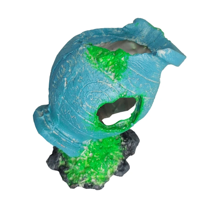 عکس شماره 4 : بشکه تزیینی آکواریوم مدل کوزه عتیقه شکسته کد f021