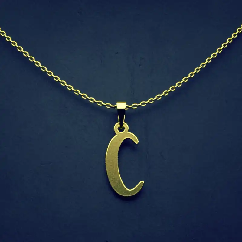 گردنبند طلا 18 عیار زنانه مدوپد مدل حرف C کد H3-1-1341